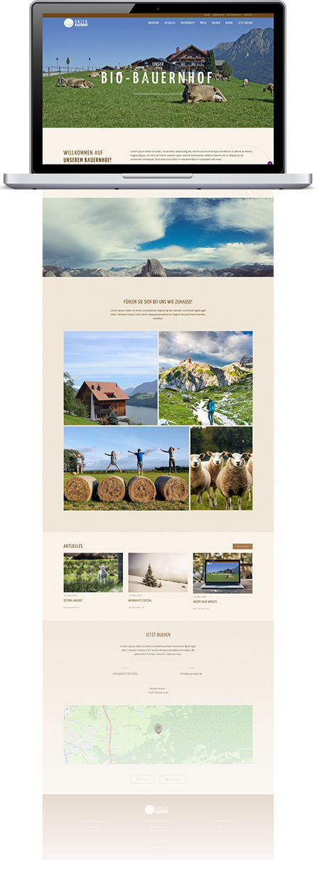 Vacation Farm Website Design Demo